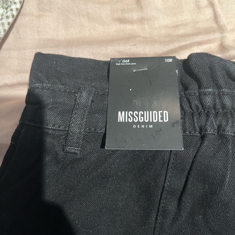 Black denim shorts